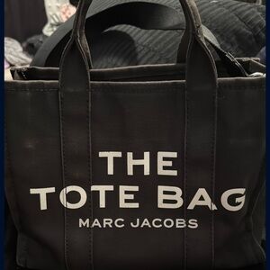 Marc Jacobs Black Tote Bag with White Lettering